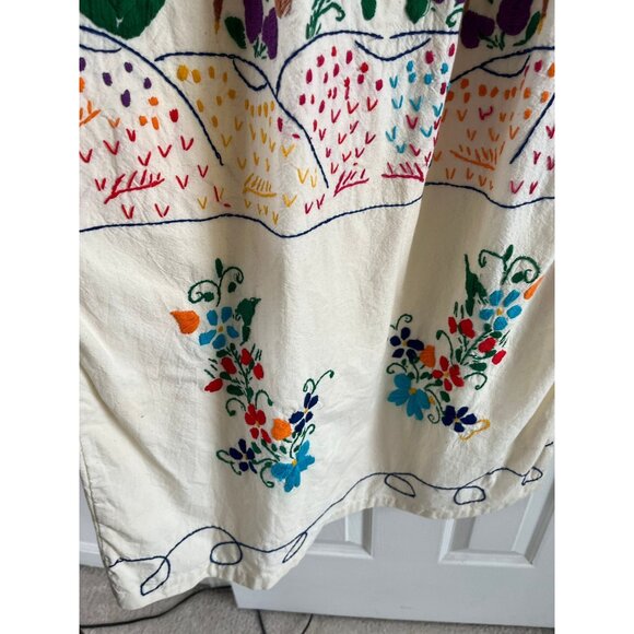 Vintage 1970's Handmade Hand Embroidered Maxi Dress Wedding Dress One Of A Kind - Picture 7 of 10